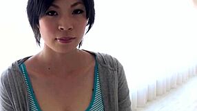 I love how Saki Aoyama blows my hard cock with her big tits.