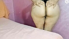 Arab wife gets doggystyle anal fucking with cum inside in close up.