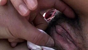 Beautiful Japanese mommy in lingerie gets fucked by bisexual partner with shaved pussy and heels