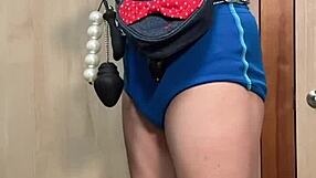 大量アナルプラグをぶらさげてお散歩 後半は爆乳ろり体操服にろりコスプレ