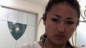 Japanese teen 18 shares wild POV creampie story with classmate