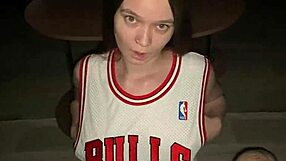 Stepdaughter Kneels For Deep Blowjob To Stepdad Cum On Her Big Tits