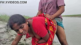 bangladeshi bowdi with her boyfriend in an open place