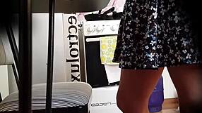 Upskirt View of My Hermanastra's Cute Amiga Visiting! What a Sight!