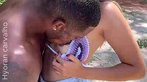 Couple Fucks Black Lover on Dirt Road, Cuckold Watches and Enjoys