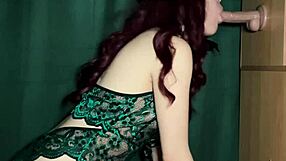 jane feels excited practicing sucking cock with toys