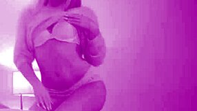 One lesbian friend licks the other's pink taco with toy.