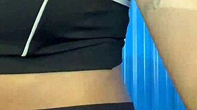 the hot girl gets her pussy licked in the crowded bathroom