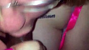 i'm watching white girl emily sucking that big black cock so deep, it's amazing how she takes it all in her mouth with such passion.