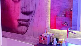 Redhead Masturbates Big Tits In Bathroom