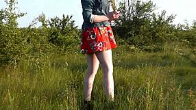 Sweet brunette teen feels wild passion on beach without panties. Bent over in doggystyle.