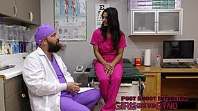 Misty Addams Yearly Physical with Close-Up Anal Finger in Latex Gloves