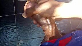 stroking dick outside, what a thrill