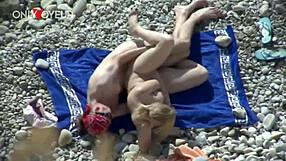 Beach Voyeur Juicy Ass White Girl Fucked from Behind and Creampied