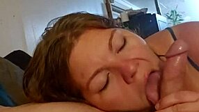 Watch this couple's intense blowjob ending in cum in mouth.