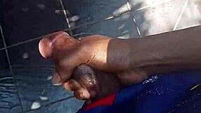 stroking dick outside, what a thrill