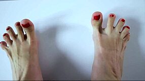 close up footjob ends with cum on feet and sperm eating