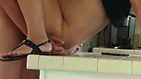 pregnant girl bent over for big cock doggystyle in kitchen