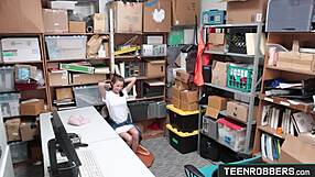 teenrobbers com shows shaved teen 18+ shoplifter banged by creepy guard in backroom