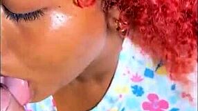 redhead latina obeys, licking and spitting in missionary with big pussy