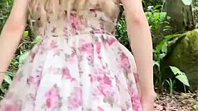 Asian Girl Exposes Herself On The Mountain, Masturbating To A Squirting Climax.