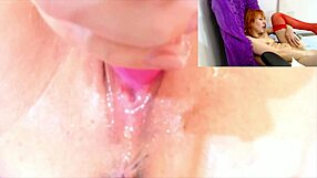 At the vibrator of the pussy became very wet and and she cum