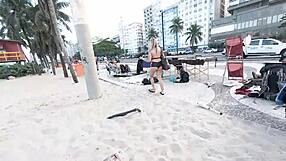 Latina Blonde Milf Flashes In Public Beach Exhibitionist Sex