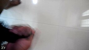 Me jerking my black cock, sexy indian jizz flowing everywhere