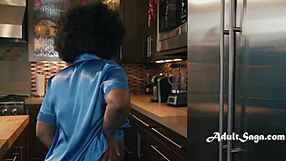 pregnant ebony switches from kitchen snacks to interracial banging with nathan bronson