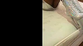 total silver and fishnet pantyhose i am wearing beautiful ankle boots with very high heels silver black fishnet pantyho