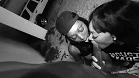 Two Cock-Starved Sluts Suck Dicks On Miami Street During Blackout