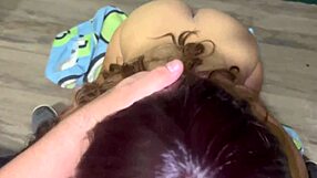 Roommate deepthroats my cock and swallows cum for rent