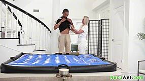 sexy big tit blonde masseuse andi avalon gives amazing wet nuru massage, sucking monster cock scotty p's bbc with wet pussy