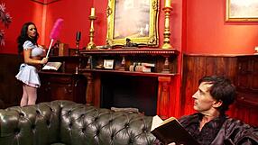 Brunette Feels Intense Pleasure in Shaved Pussy Fucking