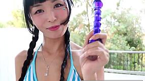 Japanese Superstar Fucks Herself With Glass Toy