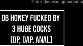 1.90M Tall Slim Asian-Brazilian OB Honey FUCKED By 3 HUGE Cocks! DAP DP Dirty Version With HUGE Gapes!