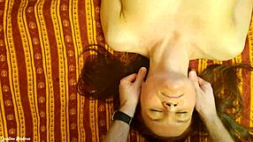 Couple enjoys a relaxing olive oil massage in the bedroom