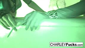 Charley and Alia Janine passionately fuck with big tits and oral