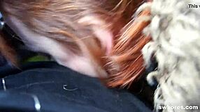 Amateur Redhead Whore Enjoys Outdoor Cock Sucking
