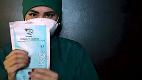 Latex Gloves Tease In Femdom Fetish Play