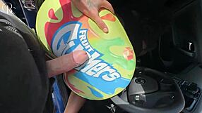 big ass ebony gets fucked through a hole in her tight leggings on her way to the car wash.