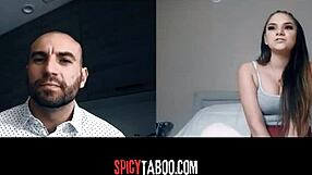 Horny stepdaughter has naughty video call with stepdad