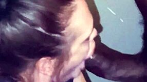 giving thick black cock amazing head, mature mouthful cum in mouth 😍