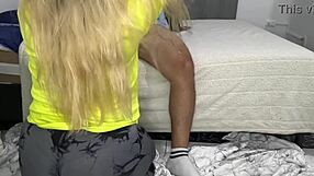 Argentinian stepmother loses bet and performs deepthroat blowjob after match