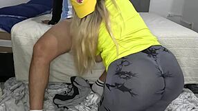 Argentinian stepmother loses bet and performs deepthroat blowjob after match