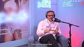 Latina Kaorianya screams 'oh god!' while riding the fuck machine on Juan Bustos podcast!