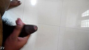 Me jerking my black cock, sexy indian jizz flowing everywhere