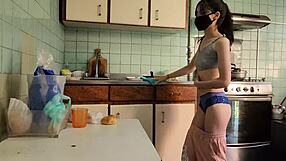 fucked the hot service employee right in the kitchen