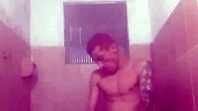 Chubby Married Woman Gives Bath To Her Husband.