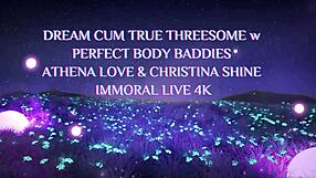 Athena and Christina sharing Dean Van Damme's cock in threesome